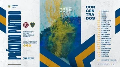 Boca lista de concentrados vs. Lanús Boca lista de concentrados vs. Lanús