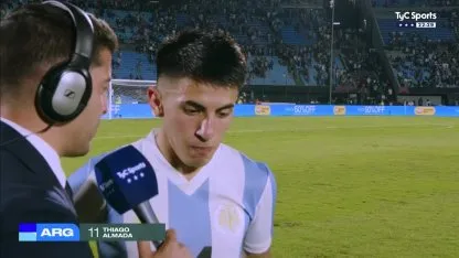 La palabra de Thiago Almada tras su golazo que le dio el triunfo a la Selección Argentina: "Agarré, le pegué y por suerte entró" La palabra de Thiago Almada tras su golazo que le dio el triunfo a la Selección Argentina: "Agarré, le pegué y por suerte entró"