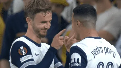 James Maddison - Tottenham - festejo de gol James Maddison - Tottenham - festejo de gol
